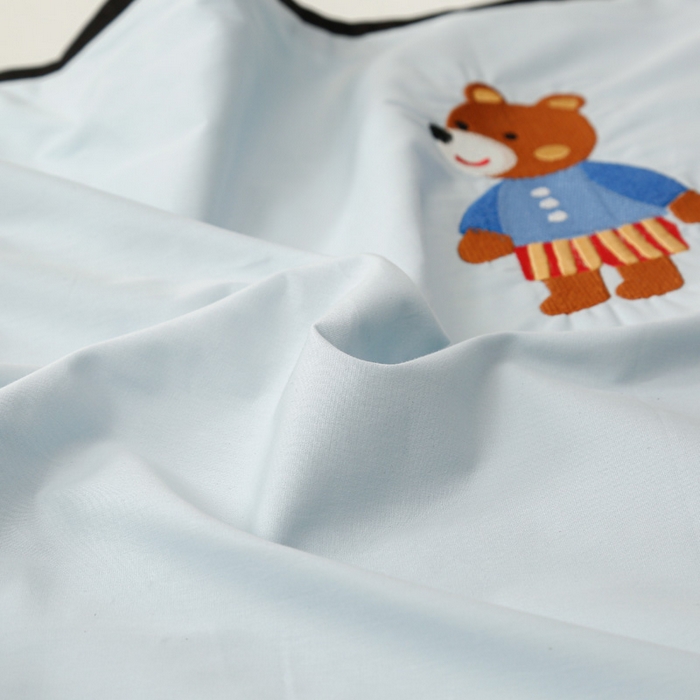 91家纺网 家纺一手货源 找家纺 喜多兔儿童家纺 2024新款高精密纯棉水洗棉枕套 蓝色小熊崽