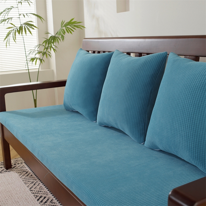 91家纺网 家纺一手货源 找家纺 共鸣沙发垫 2024新款50D高密度高回弹四季款海绵沙发垫 棉朵绒蓝色