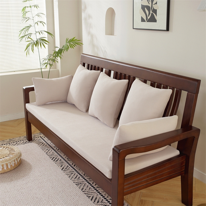 91家纺网 家纺一手货源 找家纺 共鸣沙发垫 2024新款50D高密度高回弹四季款海绵沙发垫 玉米粒 米色