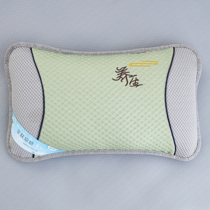 91家纺网 家纺一手货源 找家纺 纽乐 2024新款凉感冰豆豆枕茉莉花填充枕芯 35*55cm/只 绿灰