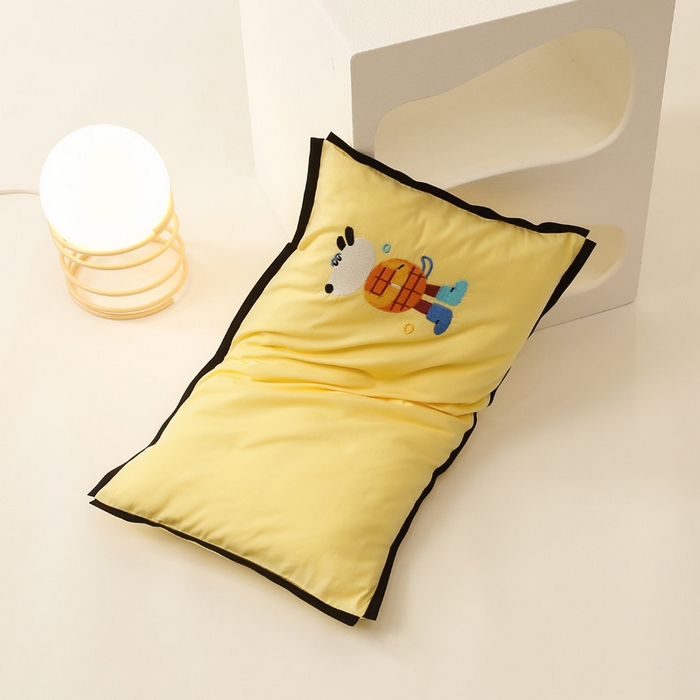 91家纺网 家纺一手货源 找家纺 喜多兔儿童家纺 2024新款高精密纯棉水洗棉枕套 黄色小狗崽