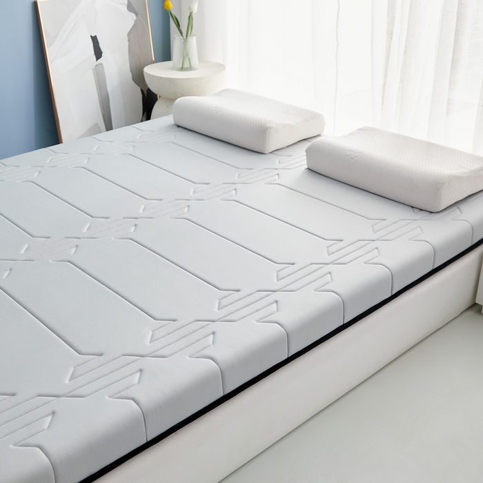 91家纺网 家纺一手货源 找家纺 祁恋婷家居 2024新款牛奶丝乳胶记忆棉床垫【床垫遮盖物】 梦幻灰