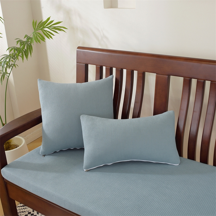 91家纺网 家纺一手货源 找家纺 共鸣沙发垫 2024新款50D高密度高回弹四季款海绵沙发垫 玉米粒绒蓝色