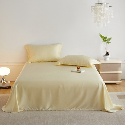 91家纺网 家纺一手货源 找家纺 ROZ home 蕊姿家居 2024新款亲肤舒适60支兰精天丝单床单 爱丽丝黄