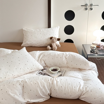 91家纺网 家纺一手货源 找家纺 （总）山舍家居 2024新款全棉双层纱四件套