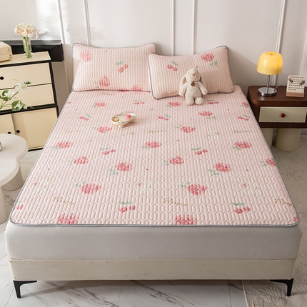 91家纺网 家纺一手货源 找家纺 （总）佳梦达 新款0.4厚度纯色凉感丝乳胶凉席三件套（风格二）