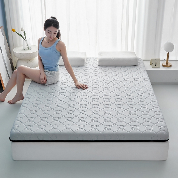 91家纺网 家纺一手货源 找家纺 祁恋婷家居 2024新款牛奶丝乳胶记忆棉床垫【床垫遮盖物】 棉花灰