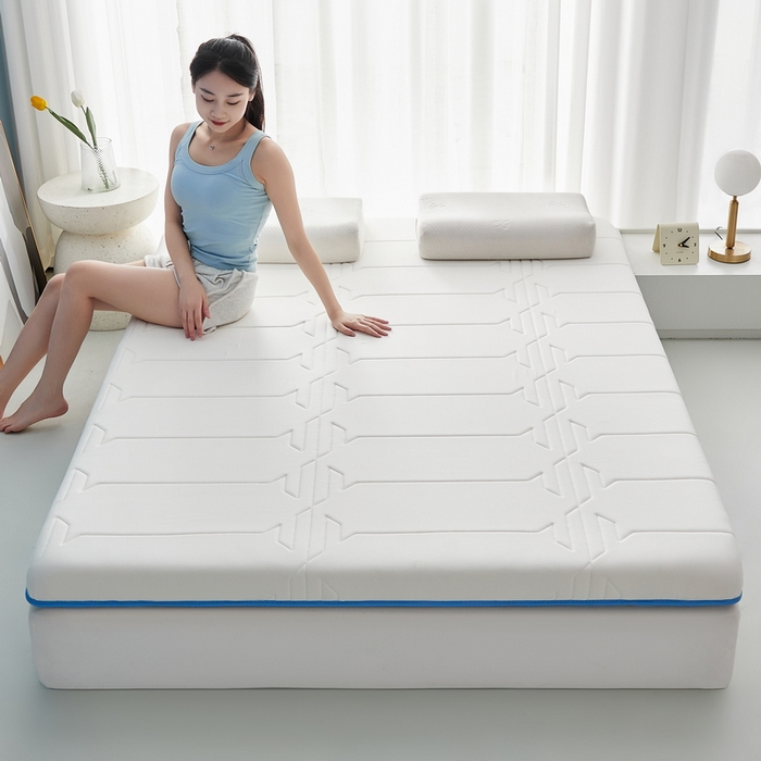 91家纺网 家纺一手货源 找家纺 祁恋婷家居 2024新款牛奶丝乳胶记忆棉床垫【床垫遮盖物】 梦幻白