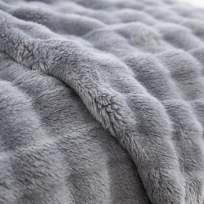 91家纺网 家纺一手货源 找家纺 美伦美焕 2024新款泡泡绒空调毯毛毯 烟灰