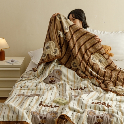 91家纺网 家纺一手货源 找家纺 （总）麻依 2024新款泡芙被夏季款五层纱布夏被夏凉被