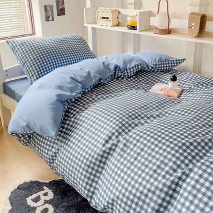 91家纺网 家纺一手货源 找家纺 （总）楠沐家纺 2025新款无印风亲肤柔软水洗棉磨毛学生床四件套