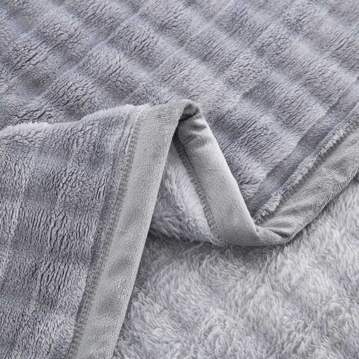 91家纺网 家纺一手货源 找家纺 美伦美焕 2024新款泡泡绒空调毯毛毯 烟灰