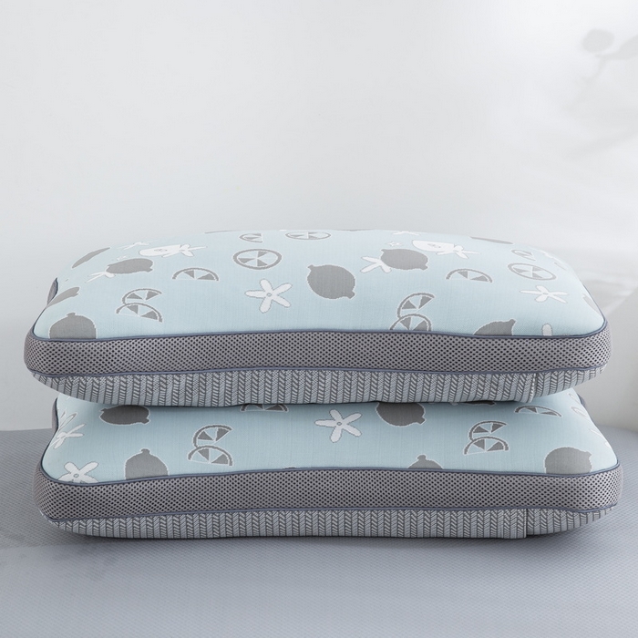 91家纺网 家纺一手货源 找家纺 纽乐家纺 2024新款冰丝透气茶叶枕 冰丝透气枕-蓝色35*55cm