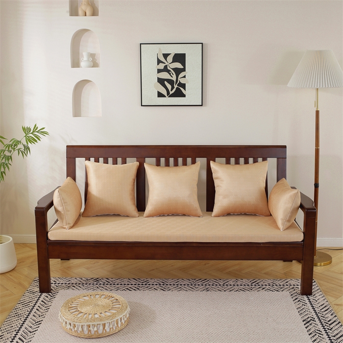 91家纺网 家纺一手货源 找家纺 共鸣沙发垫 2024新款50D高密度高回弹冰丝冰藤海绵沙发垫 冰丝金