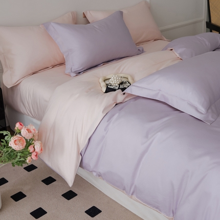 91家纺网 家纺一手货源 找家纺 （总）新款绵柔软糯长绒棉拼色四件套