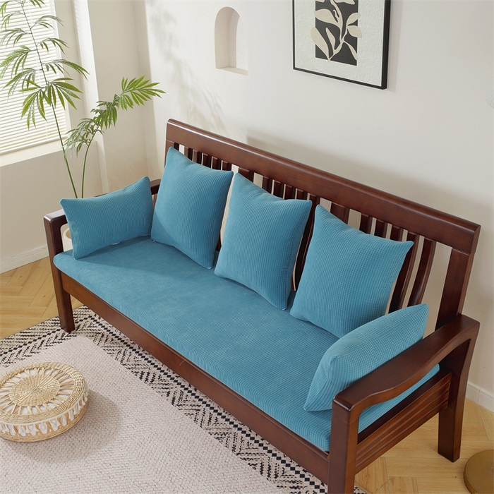 91家纺网 家纺一手货源 找家纺 共鸣沙发垫 2024新款50D高密度高回弹四季款海绵沙发垫 棉朵绒蓝色