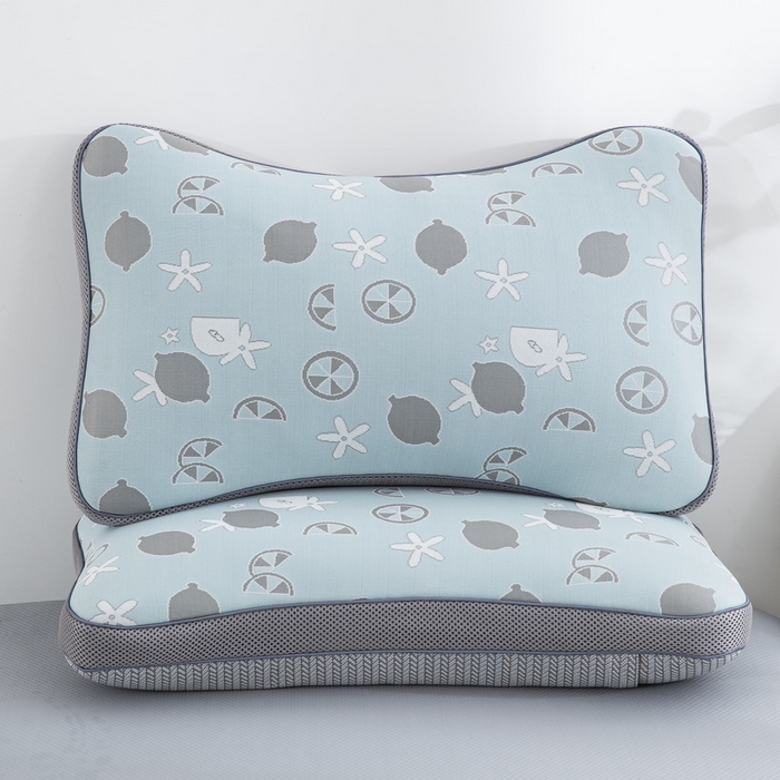 91家纺网 家纺一手货源 找家纺 纽乐家纺 2024新款冰丝透气茶叶枕 冰丝透气枕-蓝色35*55cm