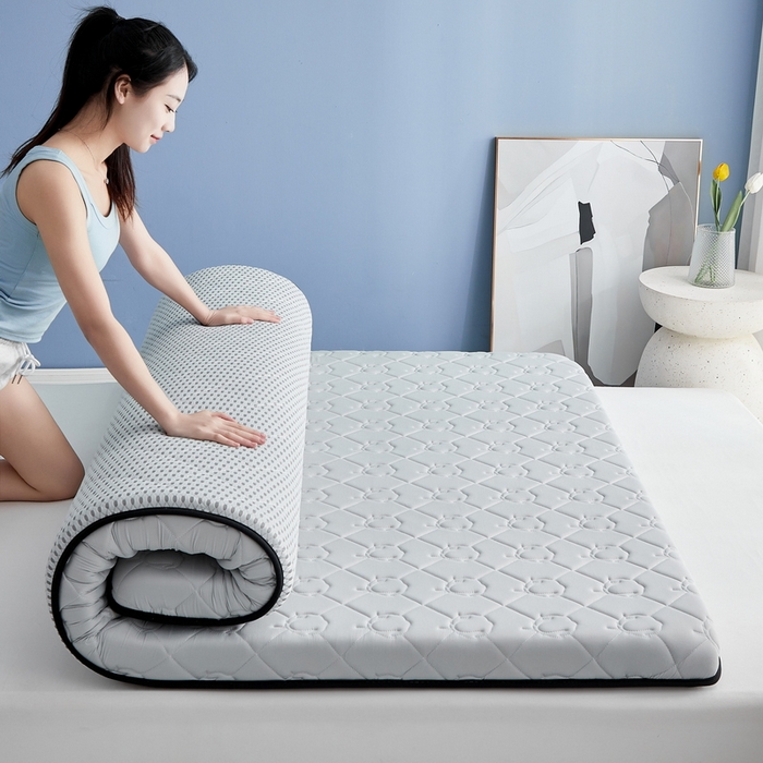 91家纺网 家纺一手货源 找家纺 祁恋婷家居 2024新款牛奶丝乳胶记忆棉床垫【床垫遮盖物】 棉花灰