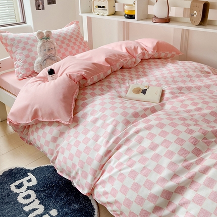 91家纺网 家纺一手货源 找家纺 （总）楠沐家纺 2025新款无印风亲肤柔软水洗棉磨毛学生床四件套