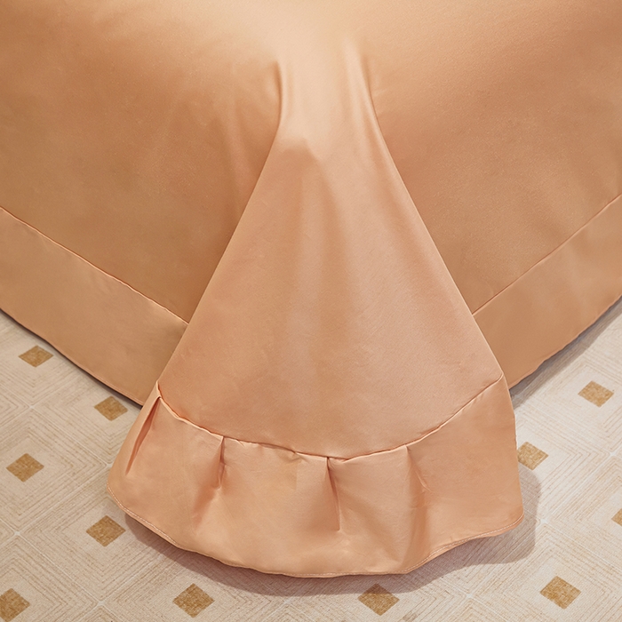 91家纺网 家纺一手货源 找家纺 雲归梦 2024新款全棉铂金棉数码印花四件套花的旅途 桔