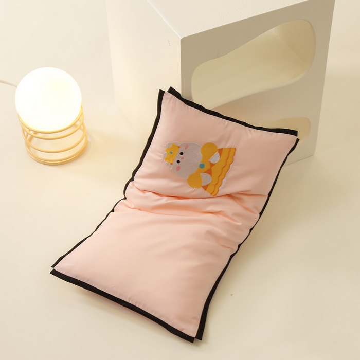 91家纺网 家纺一手货源 找家纺 喜多兔儿童家纺 2024新款高精密纯棉水洗棉枕套 粉色小兔子