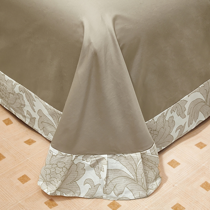 91家纺网 家纺一手货源 找家纺 雲归梦 2024新款全棉铂金棉数码印花四件套迷情欧典 咖