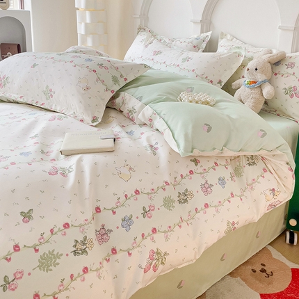 91家纺网 家纺一手货源 找家纺 （总）楠沐家纺 2025新款亲肤柔软水洗棉磨毛印花被套