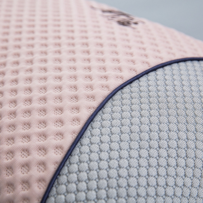 91家纺网 家纺一手货源 找家纺 纽乐 2024新款凉感冰豆豆枕茉莉花填充枕芯 35*55cm/只 粉灰