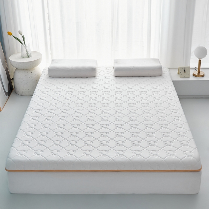 91家纺网 家纺一手货源 找家纺 祁恋婷家居 2024新款牛奶丝乳胶记忆棉床垫【床垫遮盖物】 云朵白