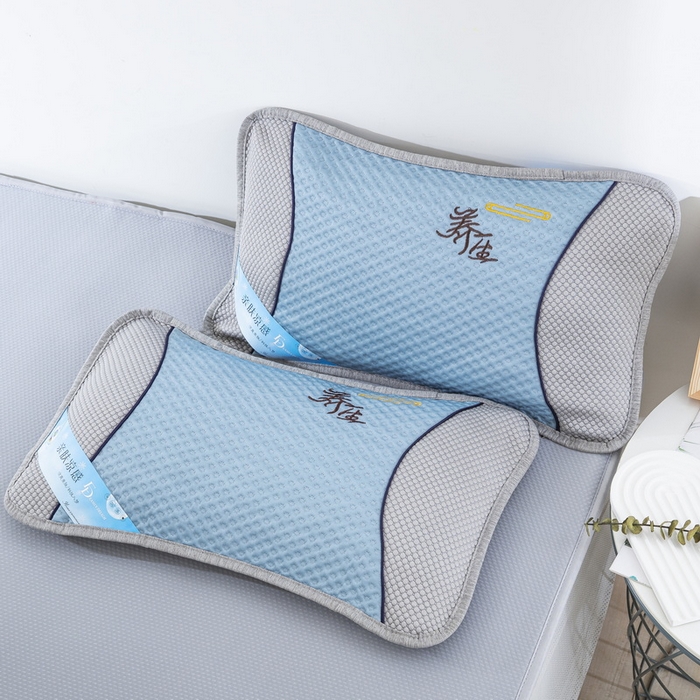 91家纺网 家纺一手货源 找家纺 （总）纽乐 2024新款凉感冰豆豆枕茉莉花填充枕芯 35*55cm/只