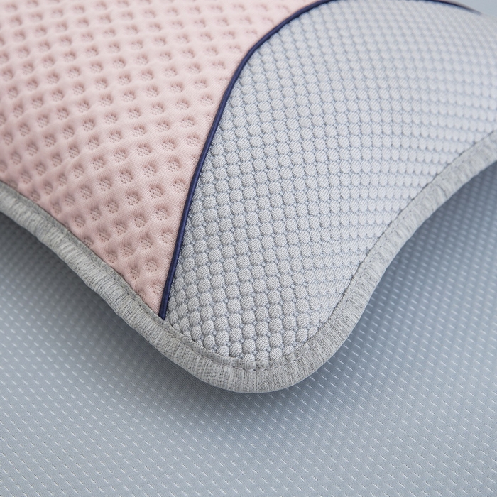 91家纺网 家纺一手货源 找家纺 纽乐 2024新款凉感冰豆豆枕茉莉花填充枕芯 35*55cm/只 粉灰