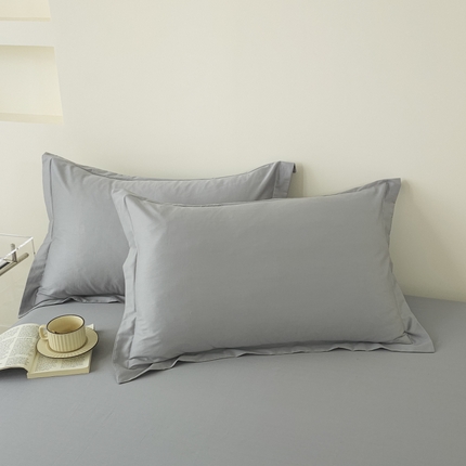 91家纺网 家纺一手货源 找家纺 百寐 2024新款纯色轻奢加大全棉枕套信封高端枕芯保护套 帝都灰