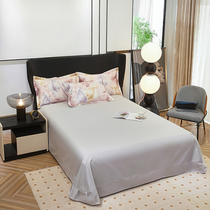 91家纺网 家纺一手货源 找家纺 雲归梦 2024新款全棉铂金棉数码印花四件套步步生莲 粉