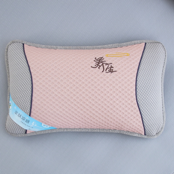 91家纺网 家纺一手货源 找家纺 纽乐 2024新款凉感冰豆豆枕茉莉花填充枕芯 35*55cm/只 粉灰