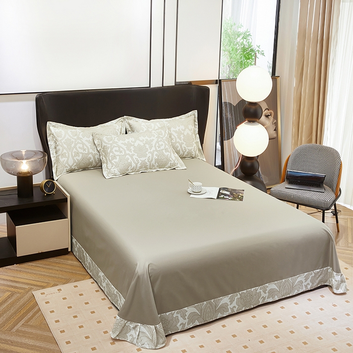 91家纺网 家纺一手货源 找家纺 雲归梦 2024新款全棉铂金棉数码印花四件套迷情欧典 咖