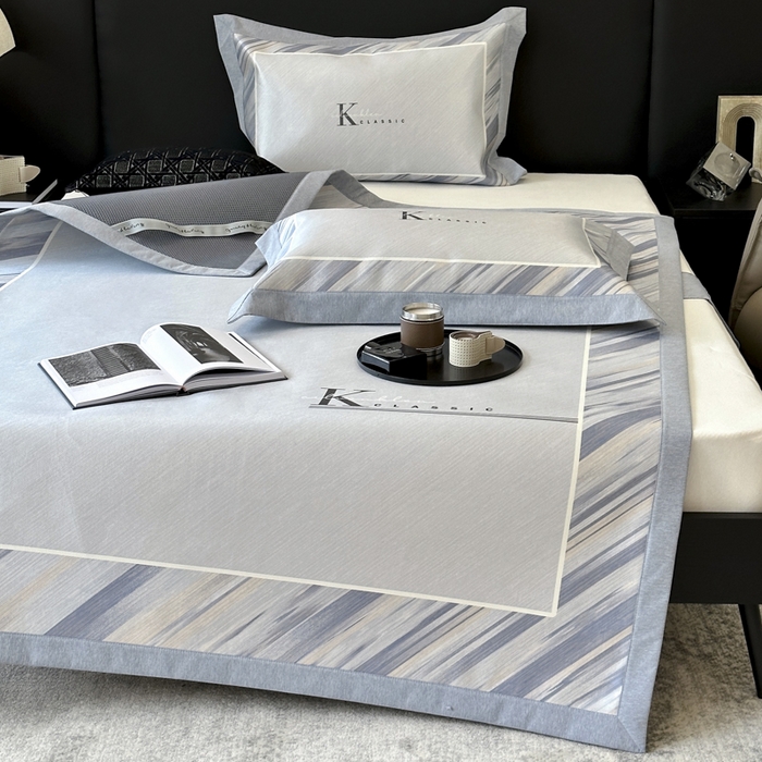 91家纺网 家纺一手货源 找家纺 JUICY 橘滋家纺 2024新款A类数码印花抑菌冰丝床席款床笠款软凉席套件 凯撒（平席款）