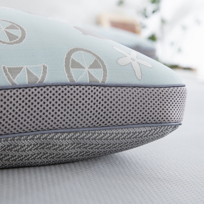 91家纺网 家纺一手货源 找家纺 纽乐家纺 2024新款冰丝透气茶叶枕 冰丝透气枕-蓝色35*55cm