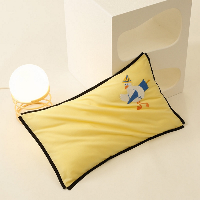 91家纺网 家纺一手货源 找家纺 喜多兔儿童家纺 2024新款高精密纯棉水洗棉枕套 黄色小鸭子