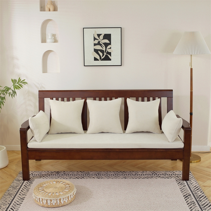 91家纺网 家纺一手货源 找家纺 共鸣沙发垫 2024新款50D高密度高回弹四季款海绵沙发垫 棉朵绒米白