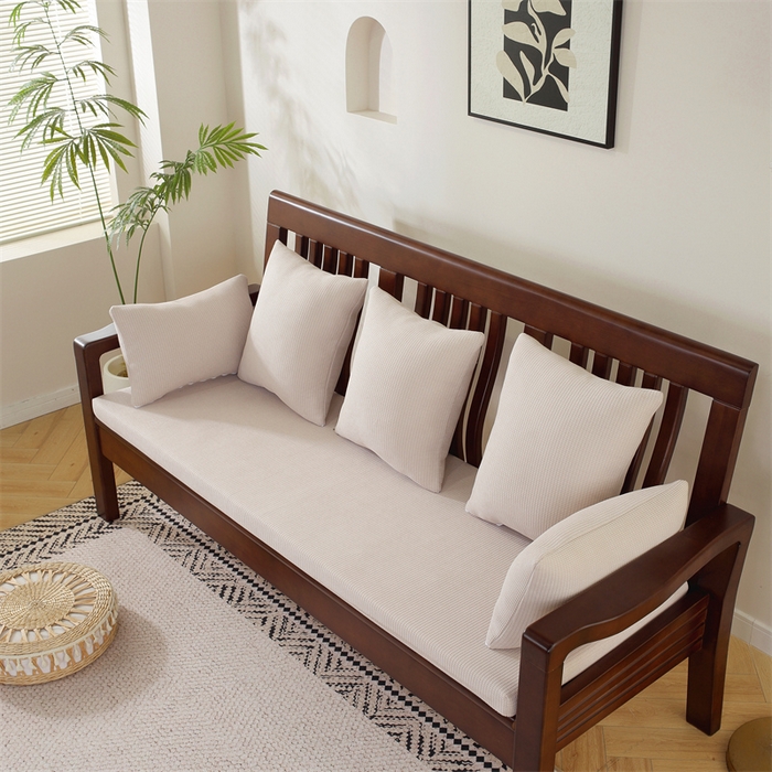 91家纺网 家纺一手货源 找家纺 共鸣沙发垫 2024新款50D高密度高回弹四季款海绵沙发垫 玉米粒 米色