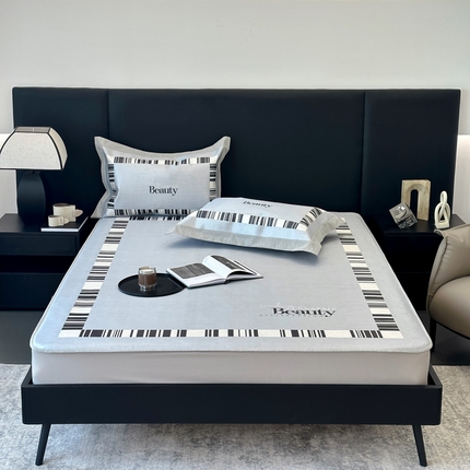 91家纺网 家纺一手货源 找家纺 （总）JUICY 橘滋家纺 2024新款A类数码印花抑菌冰丝床席款床笠款软凉席套件