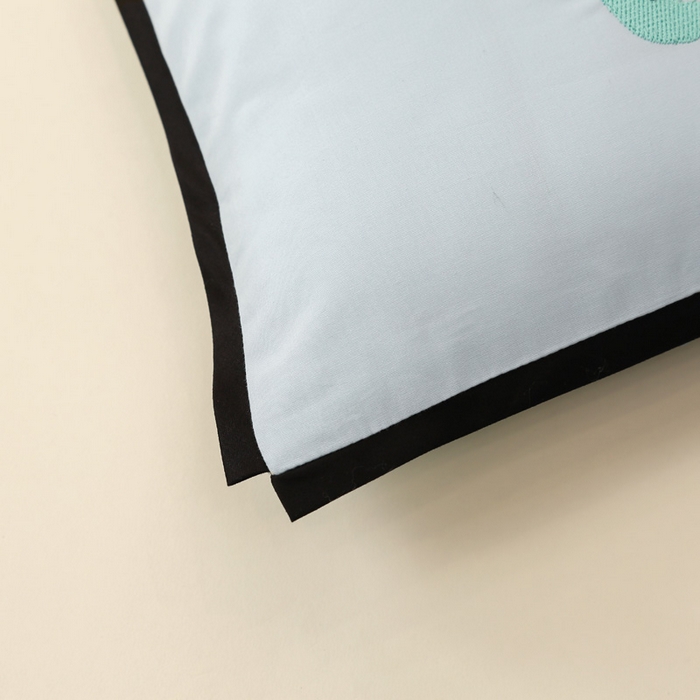 91家纺网 家纺一手货源 找家纺 喜多兔儿童家纺 2024新款高精密纯棉水洗棉枕套 蓝色小象崽