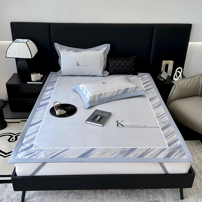 91家纺网 家纺一手货源 找家纺 JUICY 橘滋家纺 2024新款A类数码印花抑菌冰丝床席款床笠款软凉席套件 凯撒（平席款）