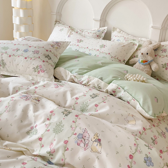 91家纺网 家纺一手货源 找家纺 （总）楠沐家纺 2025新款亲肤柔软水洗棉磨毛印花四件套