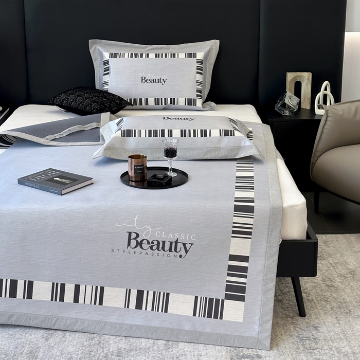 91家纺网 家纺一手货源 找家纺 JUICY 橘滋家纺 2024新款A类数码印花抑菌冰丝床席款床笠款软凉席套件 城市漫步（平席款）