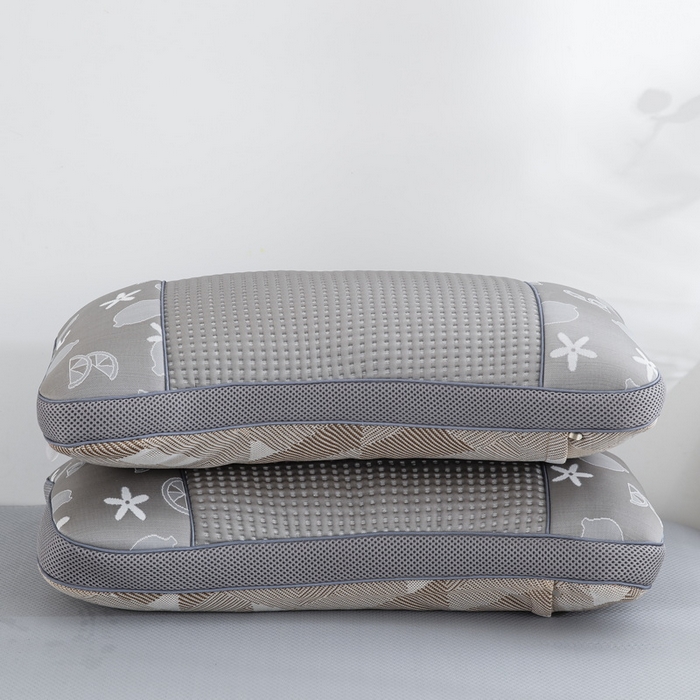 91家纺网 家纺一手货源 找家纺 纽乐家纺 2024新款冰丝透气茶叶枕 冰丝透气枕-拼色灰色35*55cm