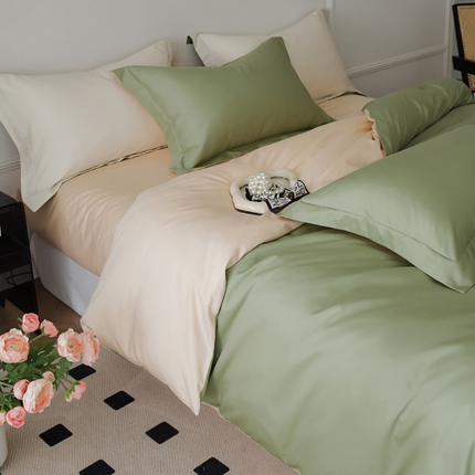 91家纺网 家纺一手货源 找家纺 （总）新款绵柔软糯长绒棉拼色四件套