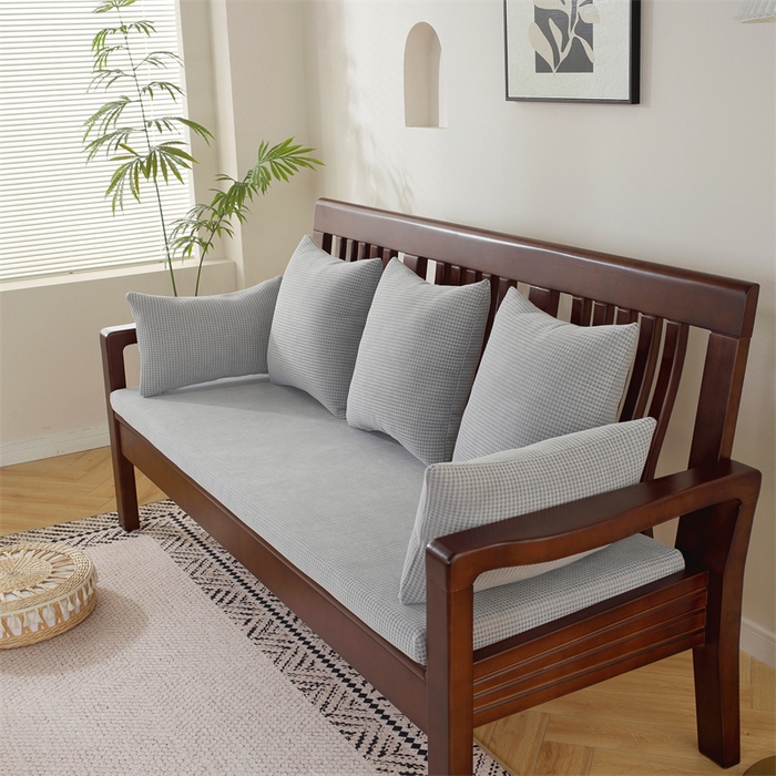 91家纺网 家纺一手货源 找家纺 共鸣沙发垫 2024新款50D高密度高回弹四季款海绵沙发垫 棉朵绒灰色