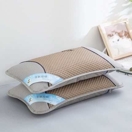 纽乐 2024新款凉感冰豆豆枕茉莉花填充枕芯 35*55cm/只 咖灰