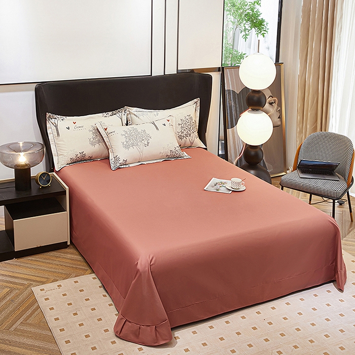 91家纺网 家纺一手货源 找家纺 雲归梦 2024新款全棉铂金棉数码印花四件套云思木想 灰